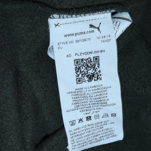 Puma Men's Green Pullover Hoodie Size M Regular Fit Sports Style