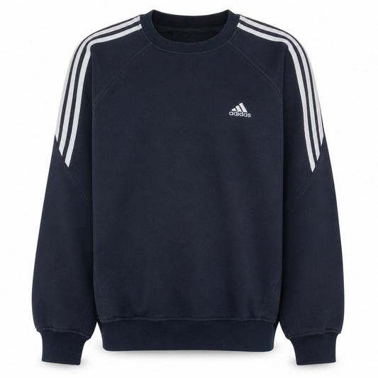 Adidas Men's Blue Crew Neck Pullover Sweatshirt Size M Sports Style