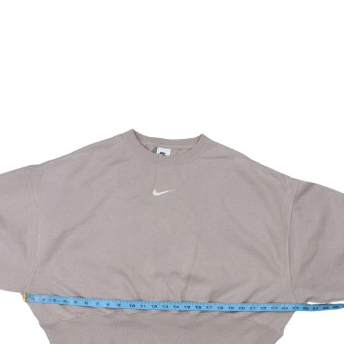 Nike Women’s Beige Pullover Sweatshirt XS Relaxed Fit Cotton Blend