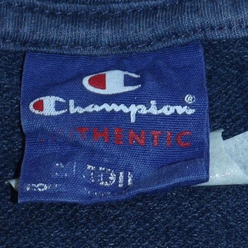 Champion Men's Blue Crew Neck Sweatshirt Size M Embroidered Logo