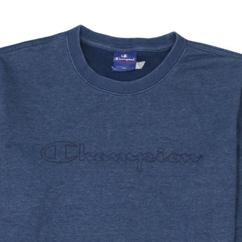 Champion Men's Blue Crew Neck Sweatshirt Size M Embroidered Logo