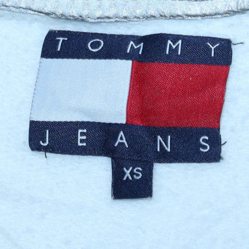 Tommy Jeans Men's White XS Pullover Sweatshirt Crew Neck Logo