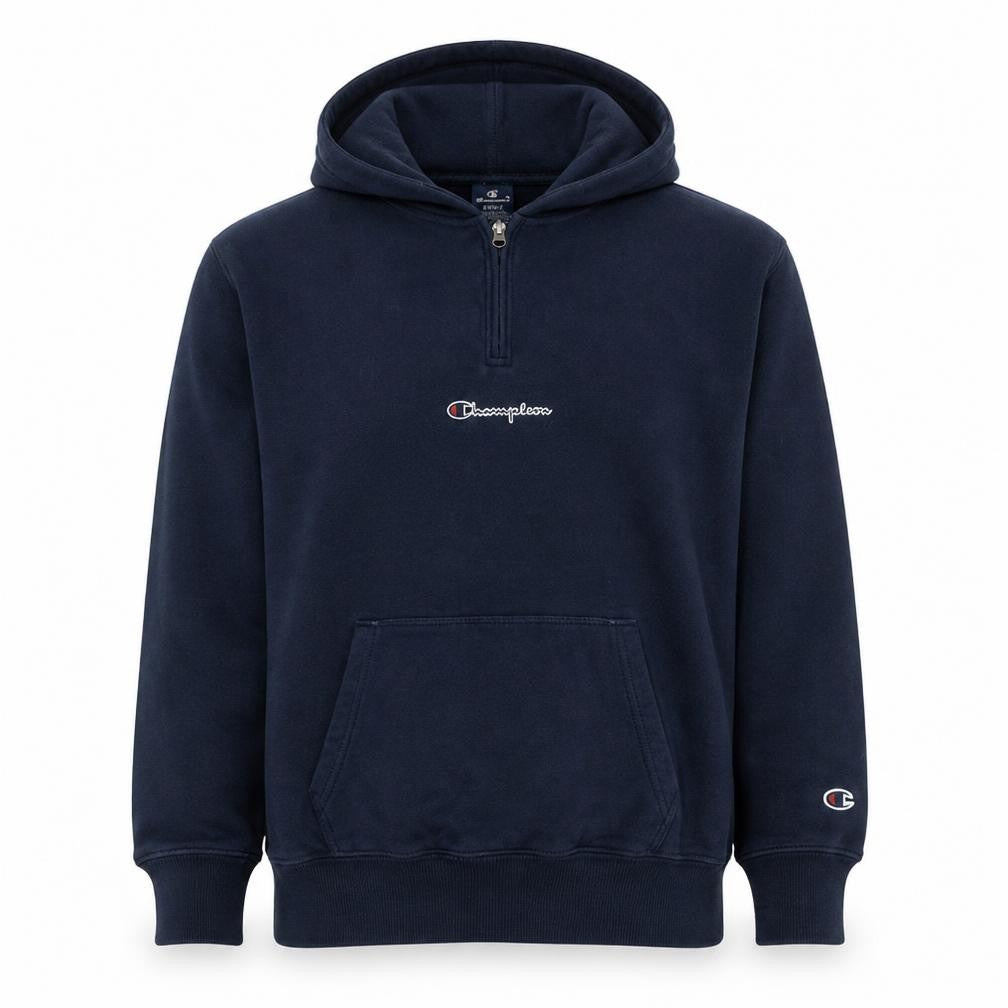 Champion Men's Blue Small 1/2 Zip Fleece Hoodie