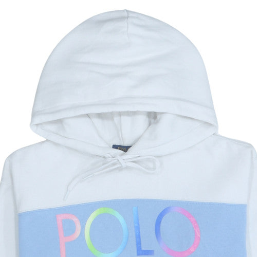 Polo Ralph Lauren Women White Pullover Hoodie S Hooded Logo Cotton Blend