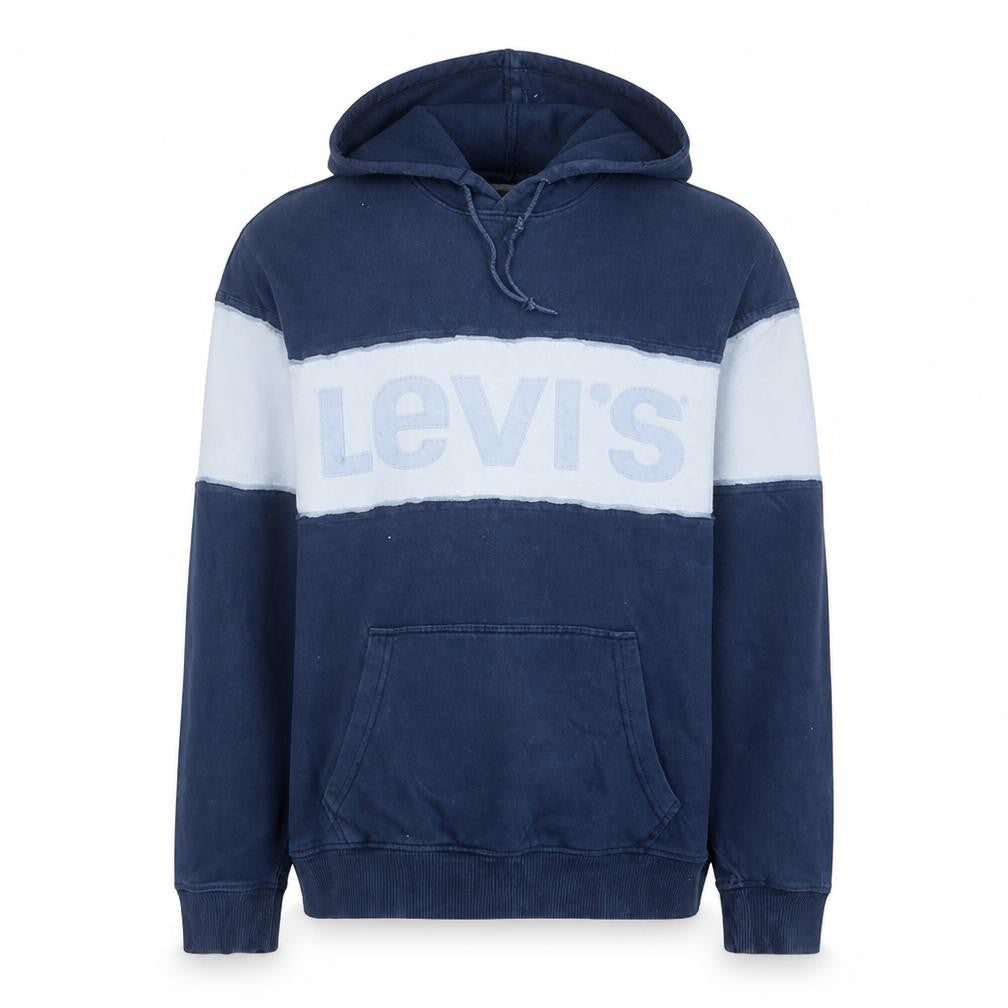 Levi's Men's Blue Pullover Hoodie Medium Cotton Logo