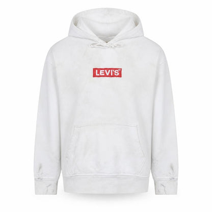Levi's Men's White Relaxed Fit Logo Pullover Hoodie Size M