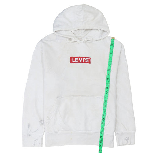Levi's Men's White Relaxed Fit Logo Pullover Hoodie Size M