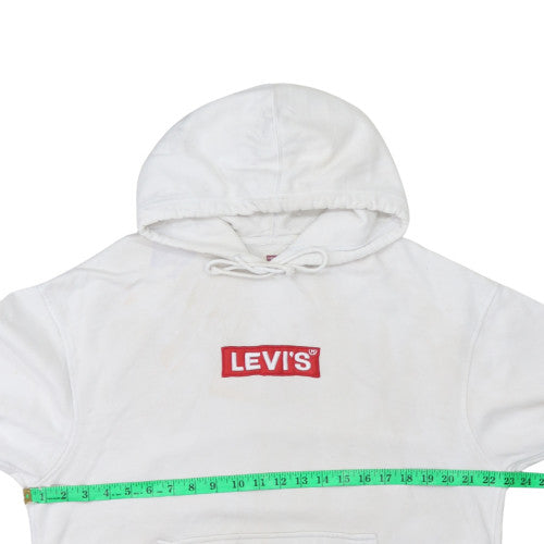 Levi's Men's White Relaxed Fit Logo Pullover Hoodie Size M
