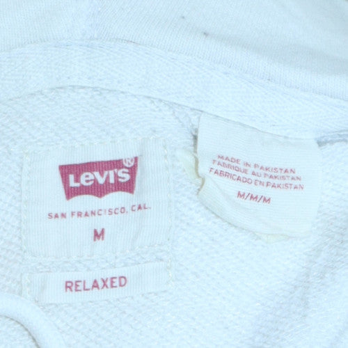 Levi's Men's White Relaxed Fit Logo Pullover Hoodie Size M