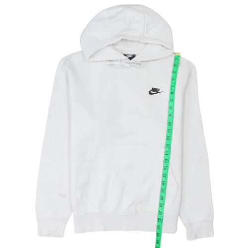 Nike Men White Regular Pullover Hoodie Size S Sports Fleece