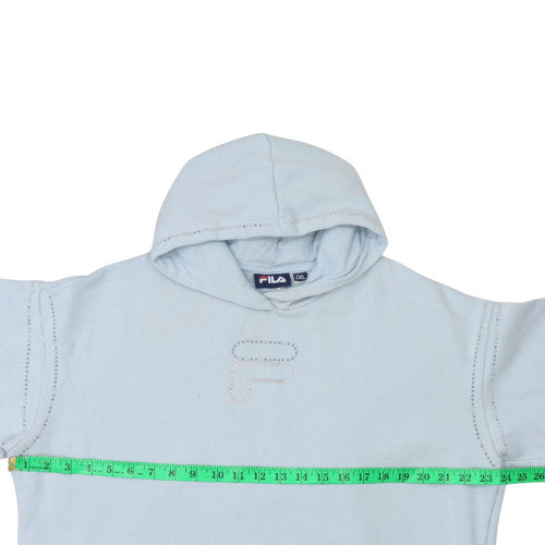 Fila Women’s Blue 2XL Pullover Hoodie Rhinestone Logo