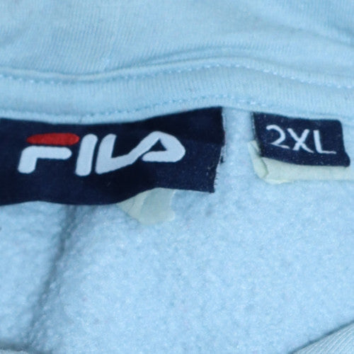 Fila Women’s Blue 2XL Pullover Hoodie Rhinestone Logo