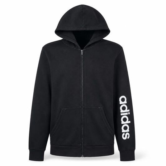 Adidas Mens Black Full Zip Hoodie Size M Sports Fleece