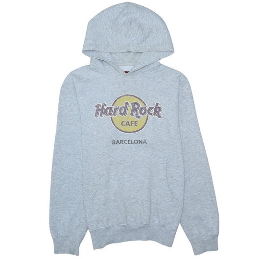 Hard Rock Cafe Barcelona Grey Pullover Hoodie Men's Medium Cotton Blend