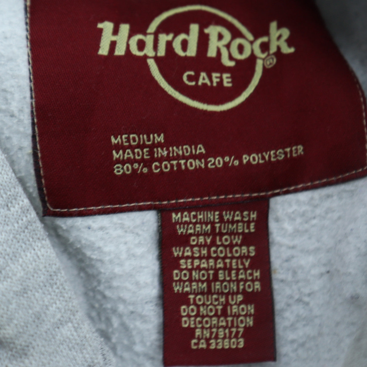Hard Rock Cafe Barcelona Grey Pullover Hoodie Men's Medium Cotton Blend