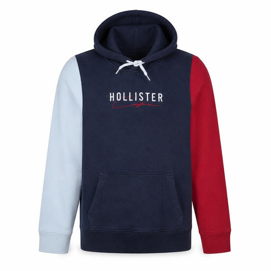 Hollister Mens Multicoloured Pullover Hoodie Size M Logo Fleece
