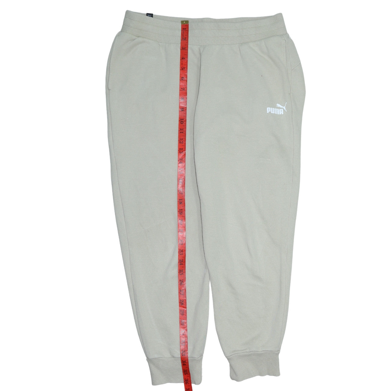 Puma Men’s Beige Jogger Sweatpants L Regular Fit Activewear Trousers