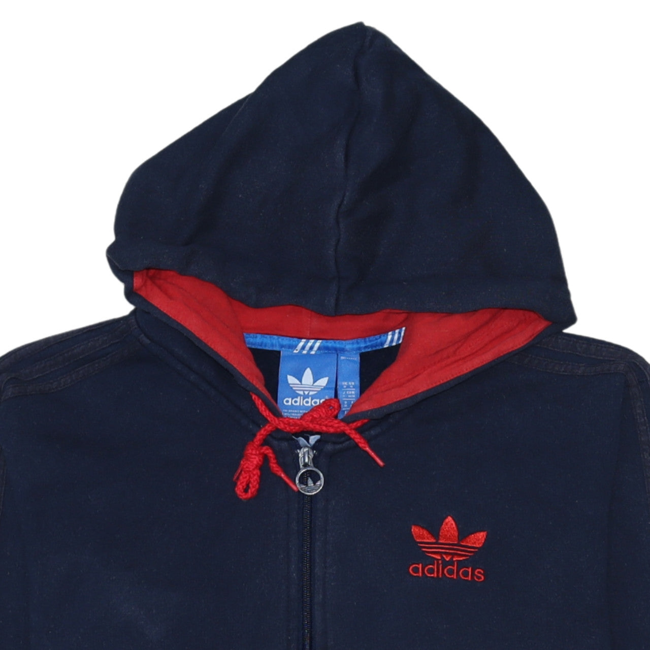 Adidas Men Blue Full Zip Hoodie Size M Sports Fleece Jacket
