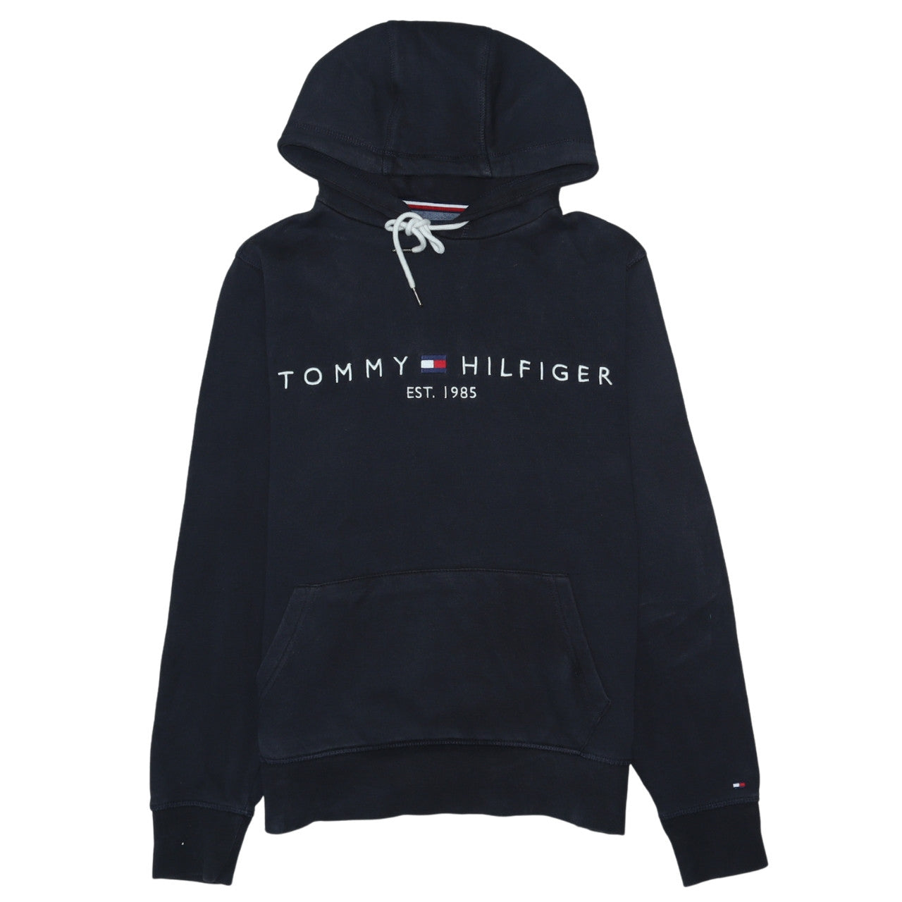 Tommy Hilfiger Womens Navy Hoodie Small Drawstring Organic Cotton
