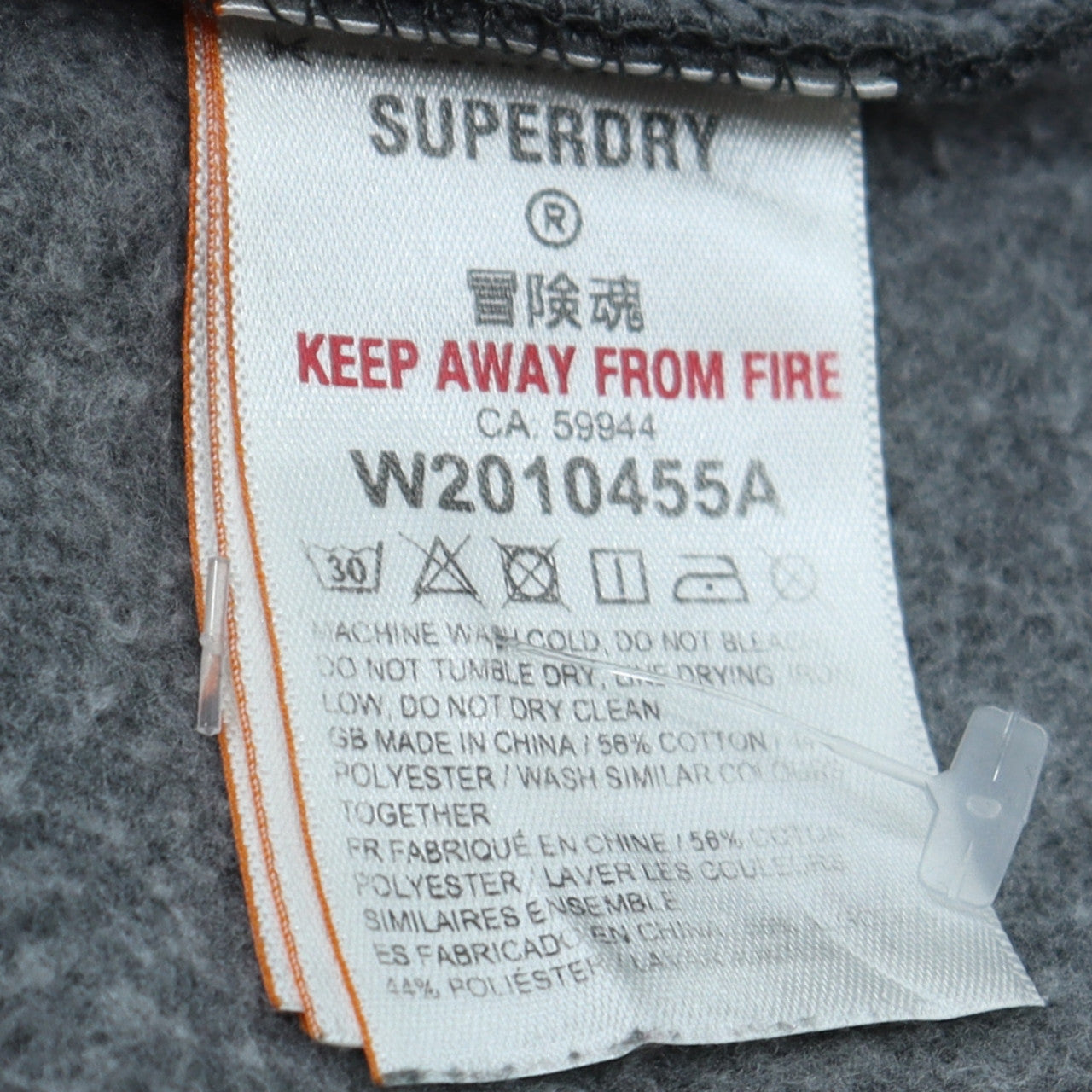 Superdry Womens Dark Grey Pullover Hoodie Size M Graphic Print