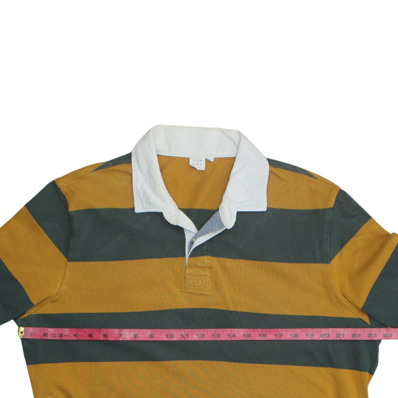 John Lewis Men's Multicoloured XL Rugby Stripe Collared Sweatshirt