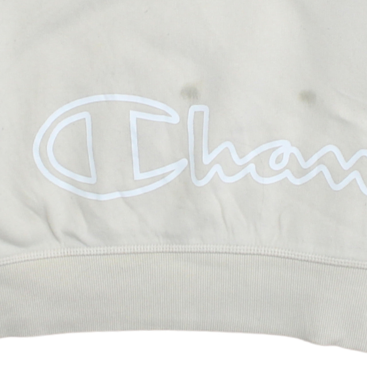 Champion Women Beige Large Pullover Sweatshirt with Logo Print