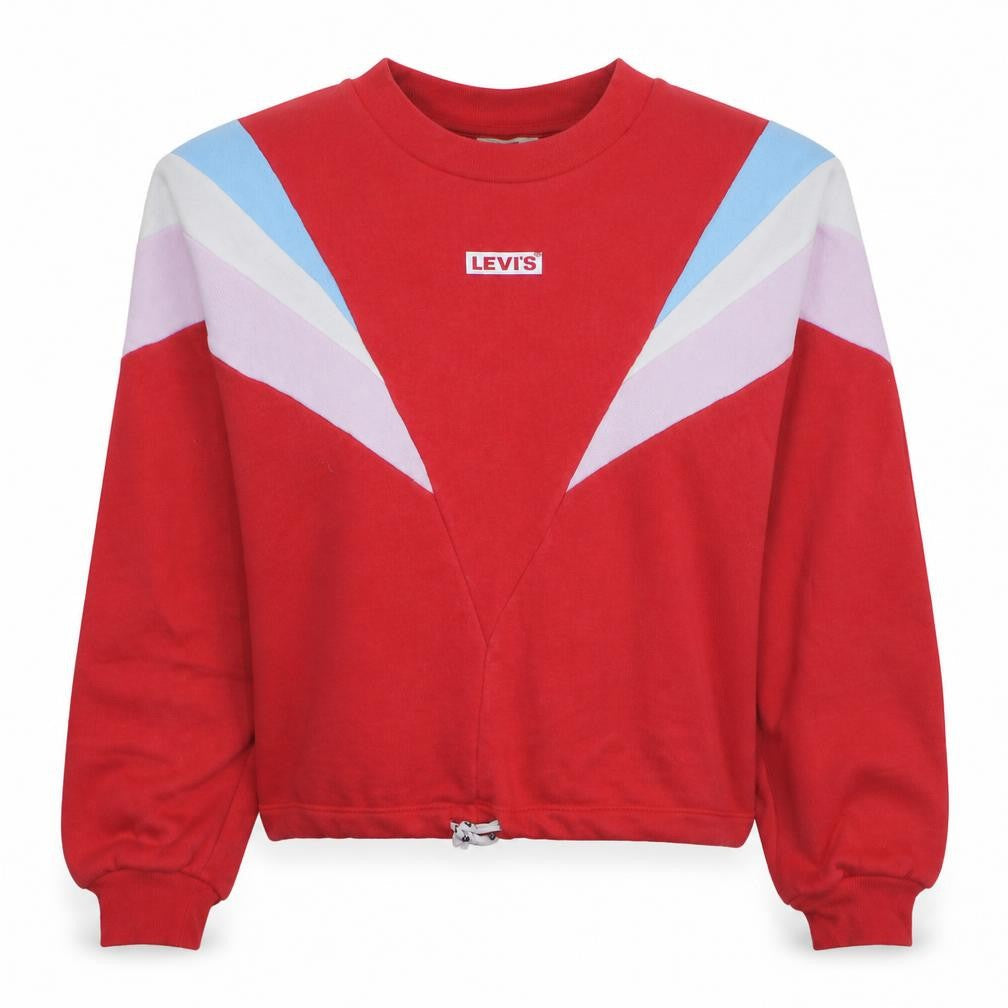 Levi's Women's Red Colourblock Pullover Sweatshirt XS