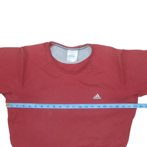 Adidas Men's Red Short Sleeve Crew Neck Cotton T-Shirt Size M