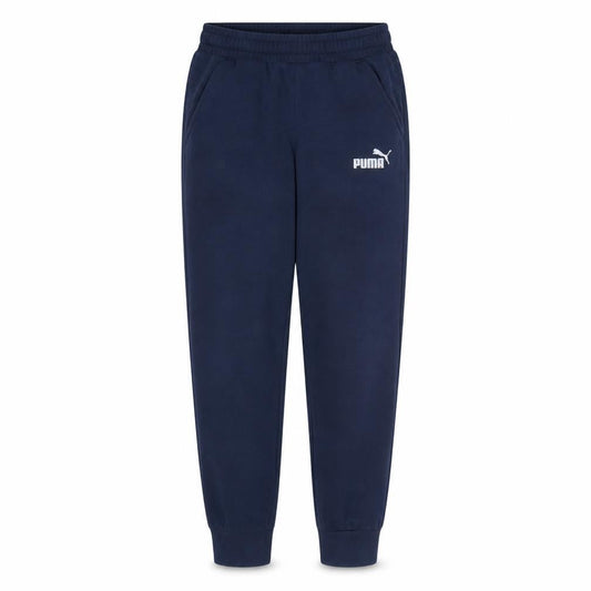 Front view of Puma Men's Blue Regular Fit Sweatpants, size S, Sportswear