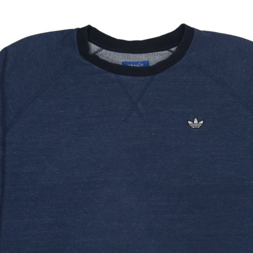 Adidas Mens Navy Blue Crew Neck Sweatshirt L Classic Fit