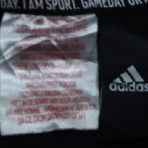 Adidas Girls Black Crew Neck Pullover Sweatshirt Size 10 Years