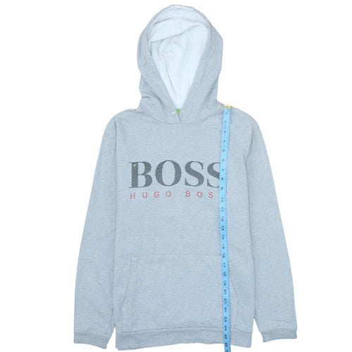 Hugo Boss Men's Grey Logo Pullover Hoodie Size L