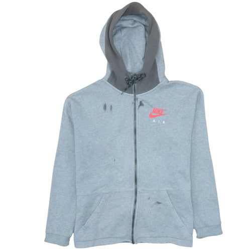 Nike Air Men Grey Full Zip Hoodie Size S Fleece Sportswear