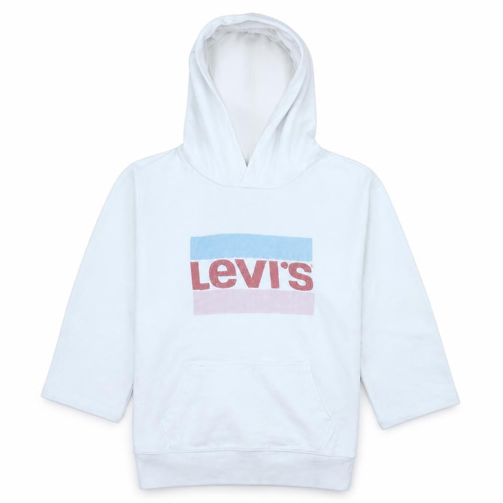 Levi's Womens White Pullover Hoodie S Graphic Logo Cotton Sweatshirt