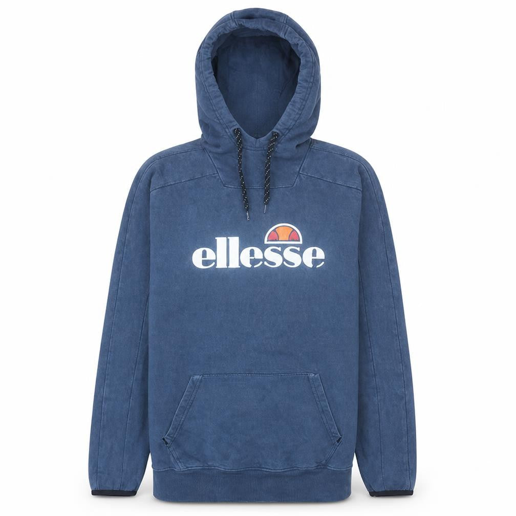 Ellesse Mens Blue Pullover Hoodie Small Logo Fleece Sweatshirt