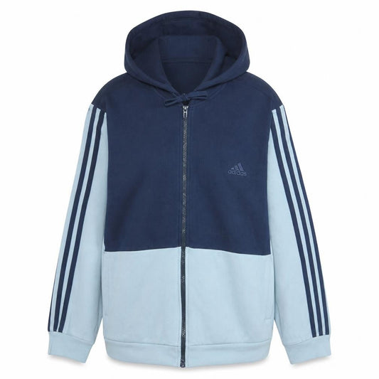 Adidas Womens Blue Colourblock Full Zip Hoodie Size M