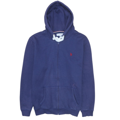 U.S. Polo Assn. Men Blue XL Full Zip Hoodie Fleece Logo Sportswear