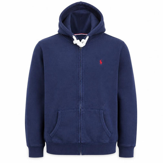 U.S. Polo Assn. Men Blue XL Full Zip Hoodie Fleece Logo Sportswear