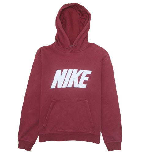 Nike Men's Red Pullover Hoodie M Fleece Graphic Logo Sportswear