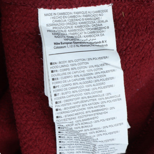 Nike Men's Red Pullover Hoodie M Fleece Graphic Logo Sportswear