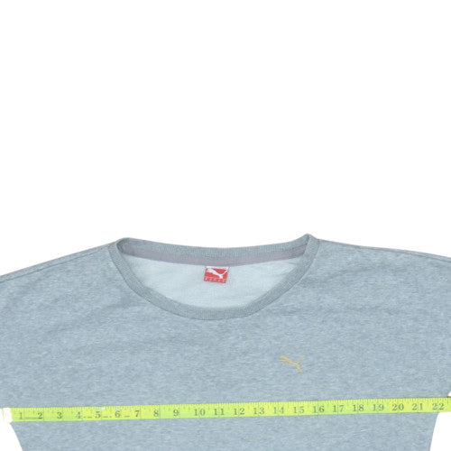 Puma Women Grey Crew Neck Pullover Sweatshirt UK 12 Cotton Blend
