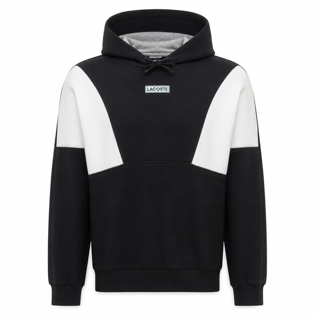 Lacoste Sport Men's Black Pullover Hoodie L Logo Regular Fit Sweatshirt