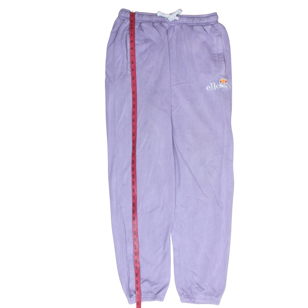Ellesse Womens Lilac Joggers UK 12 Cotton Blend Elastic Waist Sweatpants