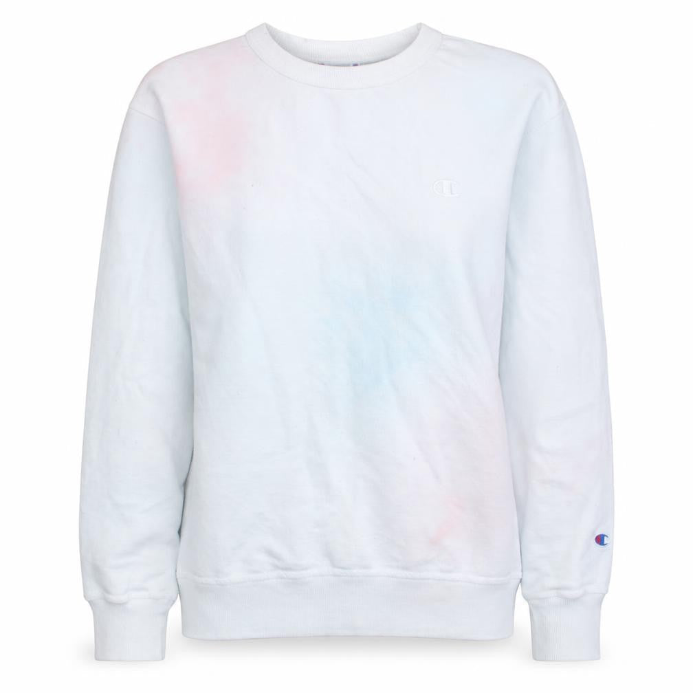 Champion Women White Crew Neck Pullover Sweatshirt Size M Classic Fit