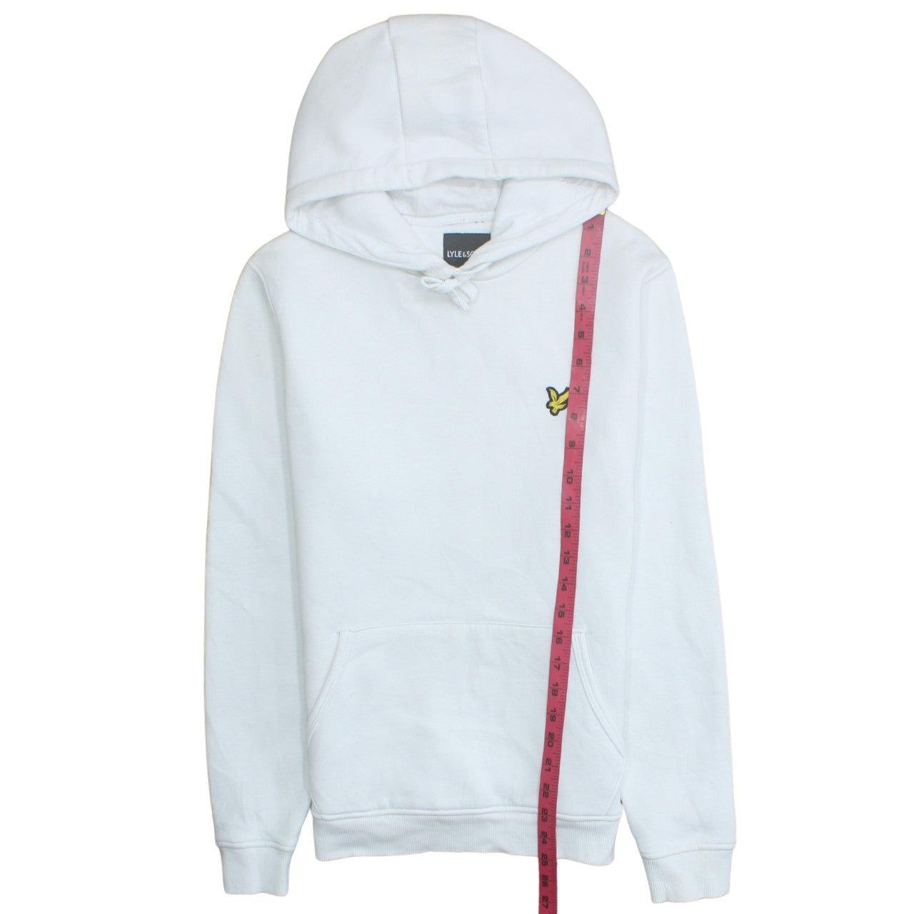 Lyle & Scott Men's White Pullover Hoodie Size M Logo Fleece Sweatshirt