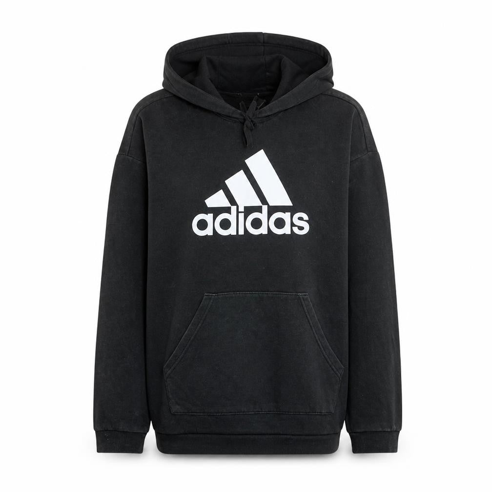 Adidas Womens Black Pullover Hoodie Size M 12-14 Cotton Logo Sweatshirt