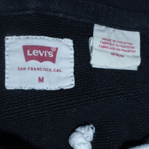 Levi’s Men’s Black Pullover Hoodie Medium Fleece Logo Sweatshirt