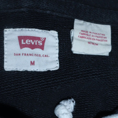 Levi’s Men’s Black Pullover Hoodie Medium Fleece Logo Sweatshirt