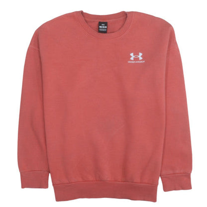 Under Armour Womens Coral Crew Neck Pullover Sweatshirt Medium