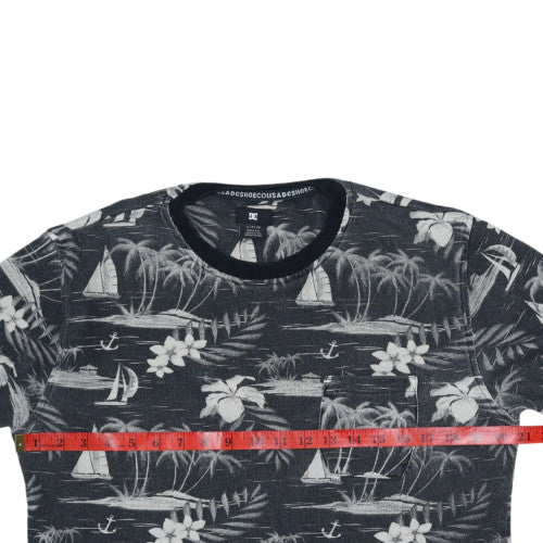 DC Men's Grey Tropical Print Crew Neck Sweatshirt Size S